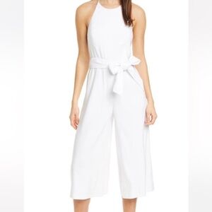 Alice + Olivia White Halter Jumpsuit